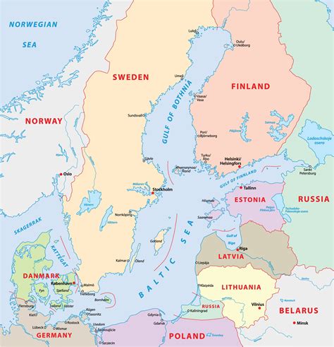 mar báltico mapa europa